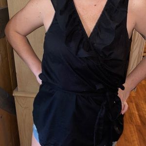 Ann Taylor Loft wrap ruffled blouse